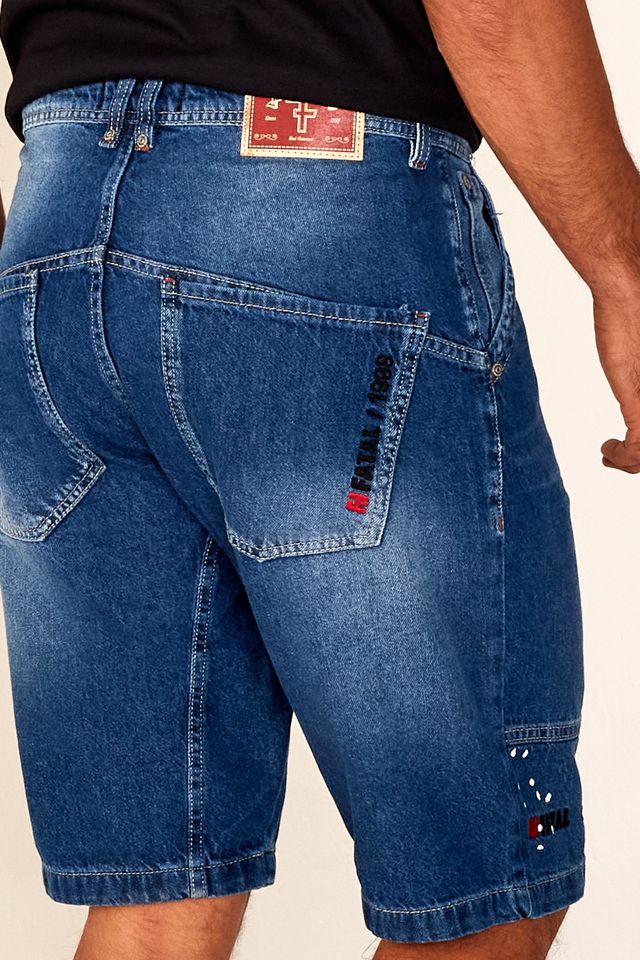 Bermuda-Fatal-Jeans-Slim-Azul