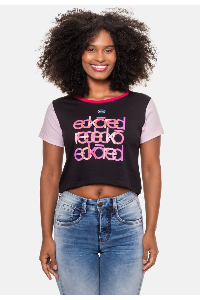 Camiseta-Ecko-Cropped-Preta