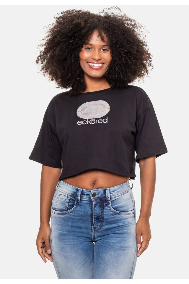 Camiseta-Ecko-Cropped-Preta