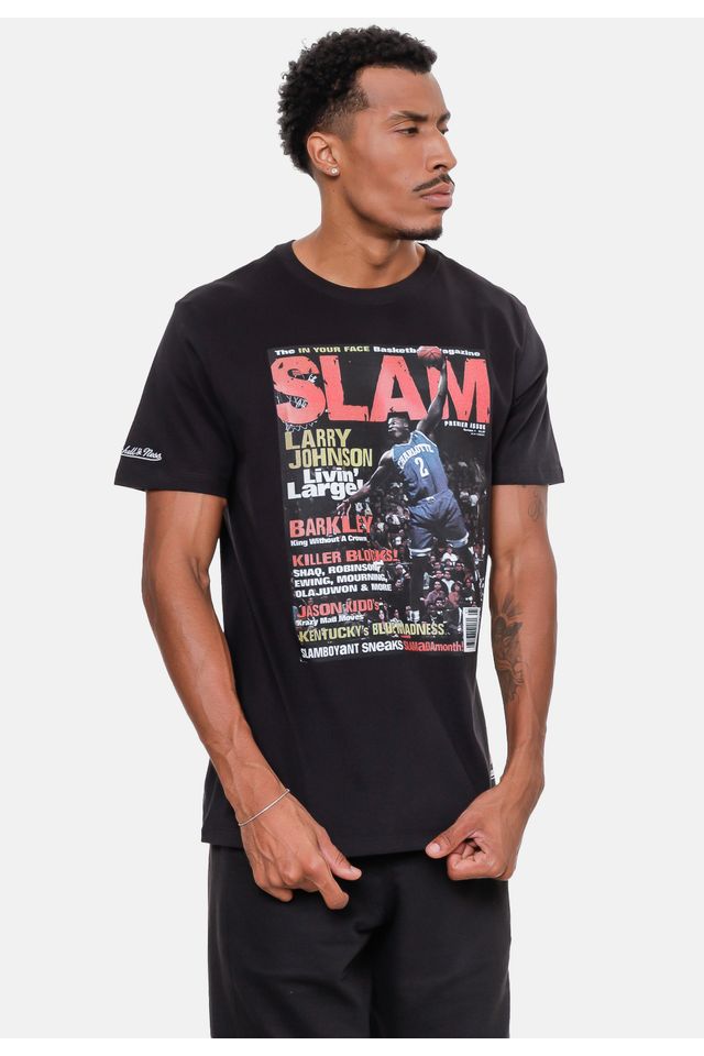 Camiseta-Mitchell---Ness-Slam-Larry-Johnson-Preta