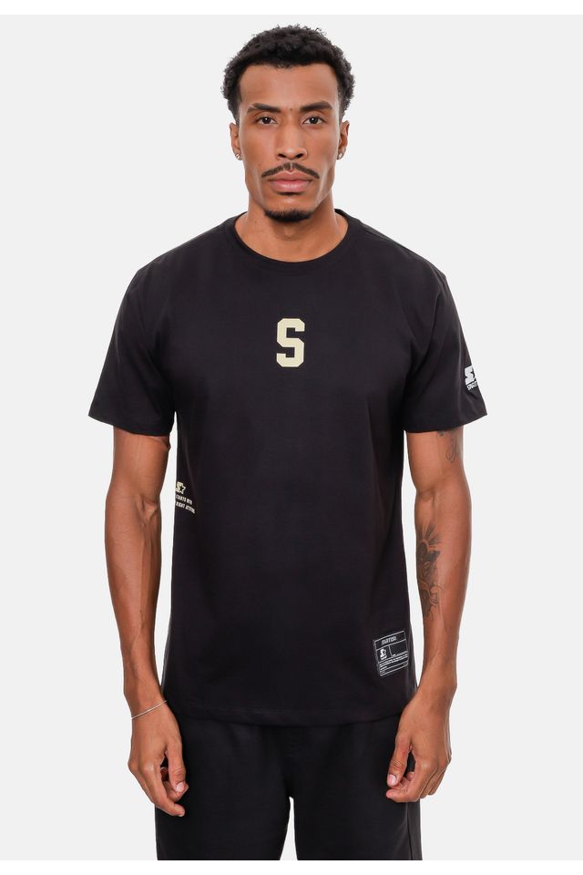 Camiseta-Starter-Estampada-Preta
