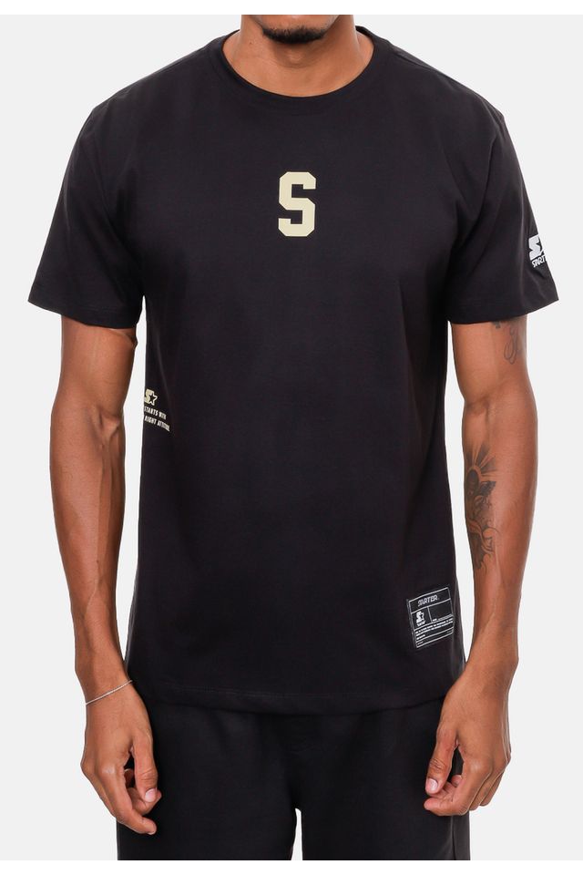 Camiseta-Starter-Estampada-Preta