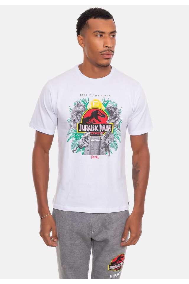 Camiseta-Fatal-Estampada-Raptor-Branca