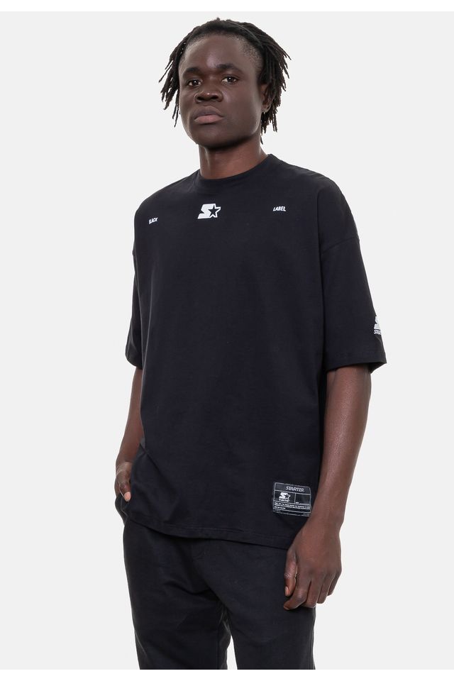 Camiseta-Starter-Oversized-Simple-Preta