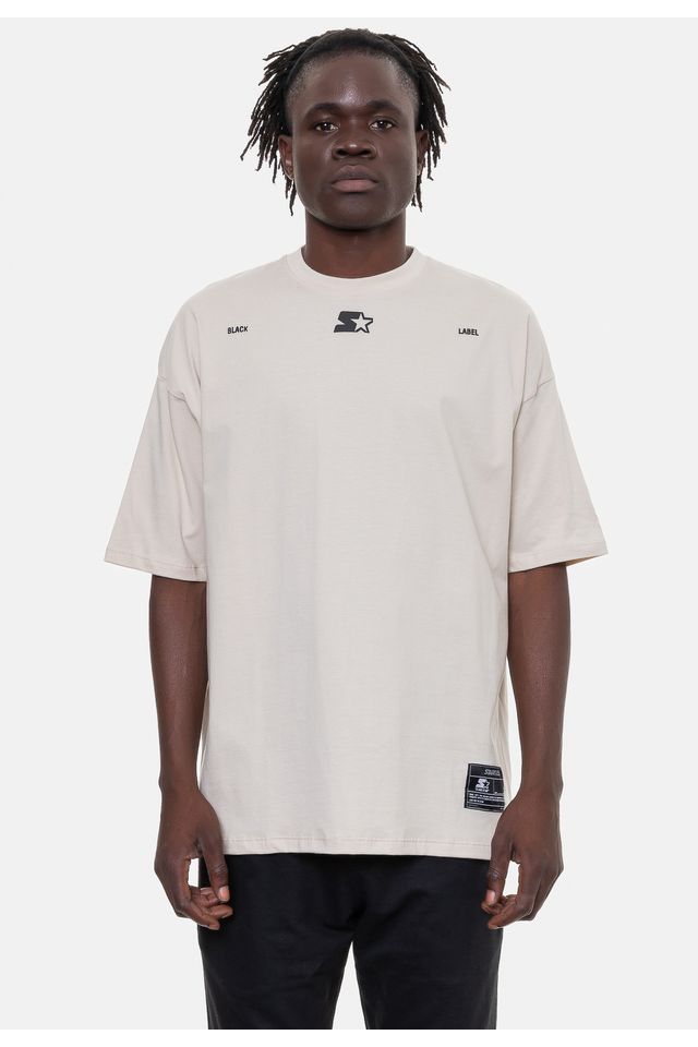Camiseta-Starter-Oversized-Simple-Areia Camiseta-Starter-Oversized-Simple-Areia