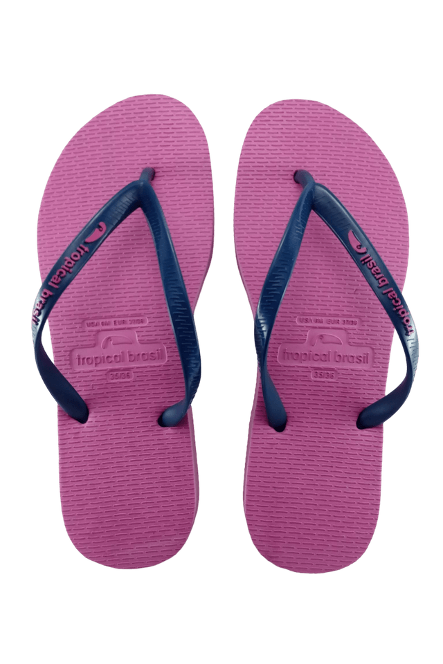 Chinelo-Tropical-Brasil-Bi-Color-Slim-Rosa-com-Azul-Marinho