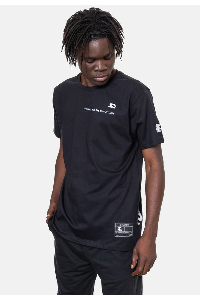 Camiseta-Starter-Estampada-Preta