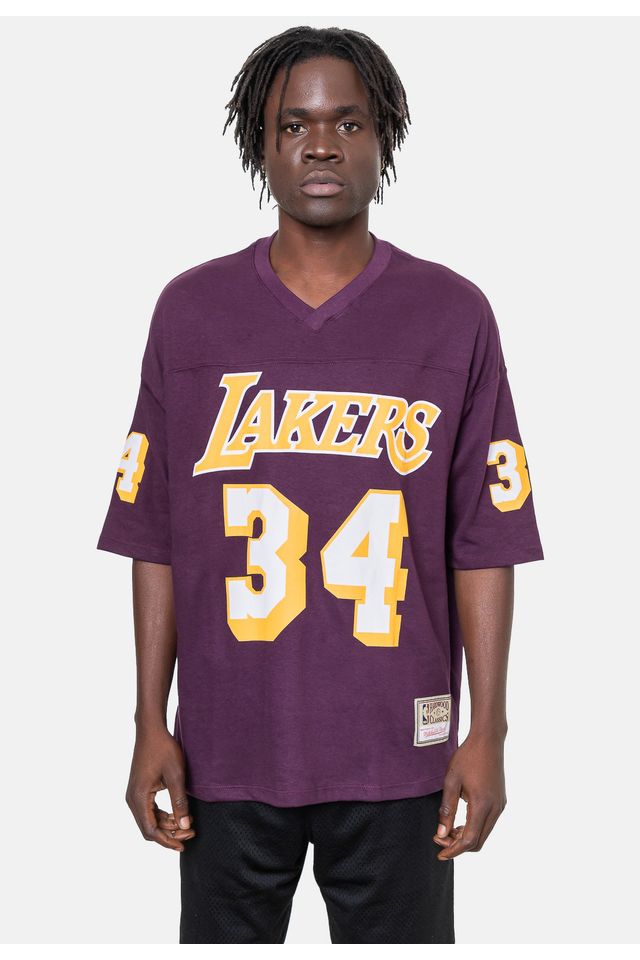 Camiseta-Mitchell---Ness-Oversize-Los-Angeles-Lakers-Roxa