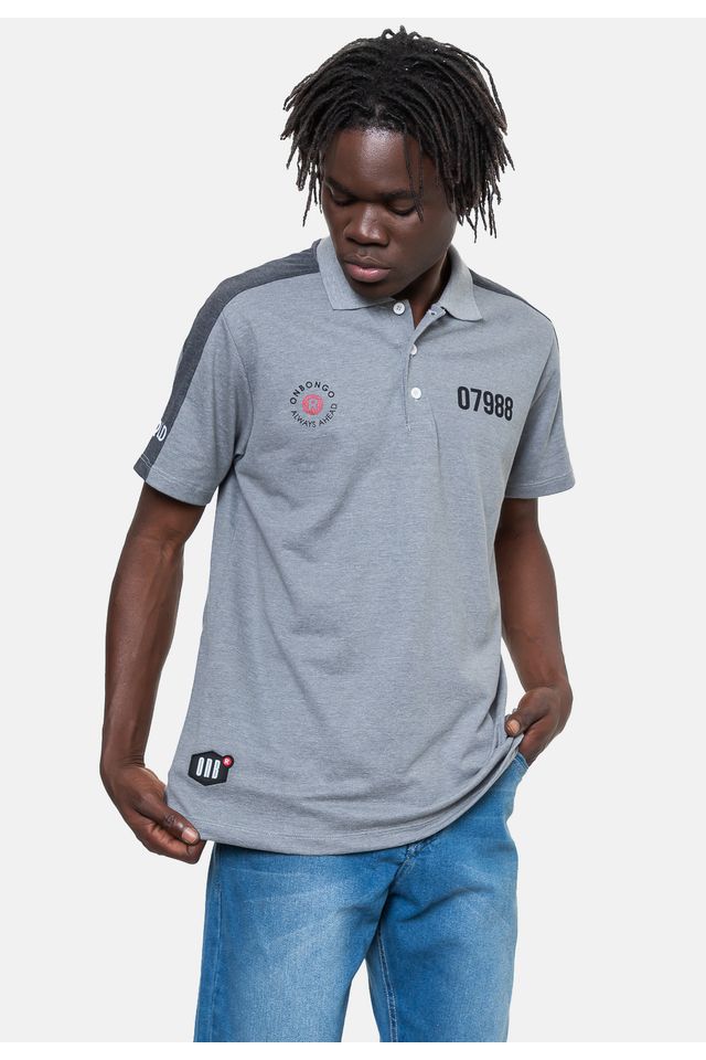 Camisa-Polo-Onbongo-Polo-Piquet-Especial-Cinza
