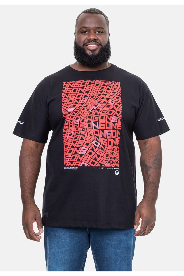 Camiseta-Onbongo-Estampada-Preta