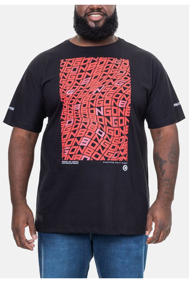 Camiseta-Onbongo-Estampada-Preta