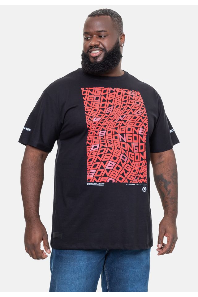 Camiseta-Onbongo-Estampada-Preta