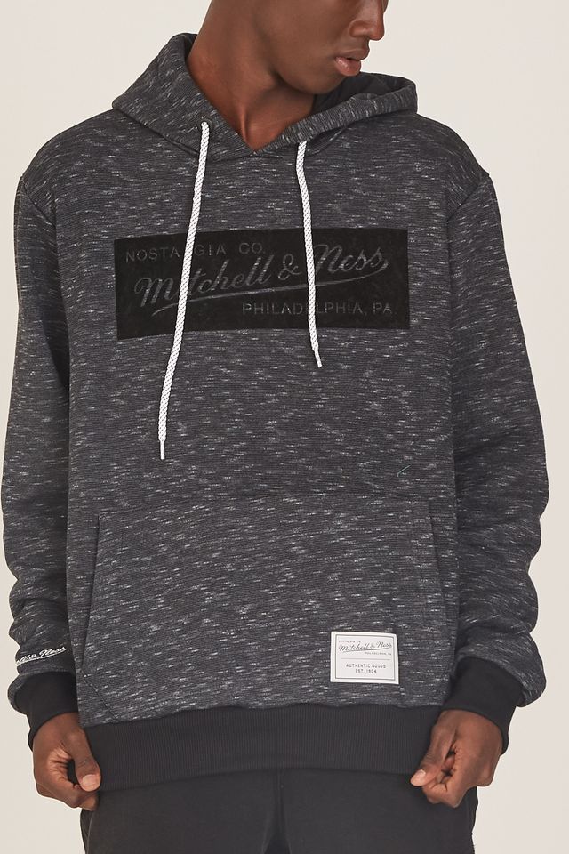 Moletom-Mitchell---Ness-Fechado-com-Capuz-Branded-Preto-Mescla