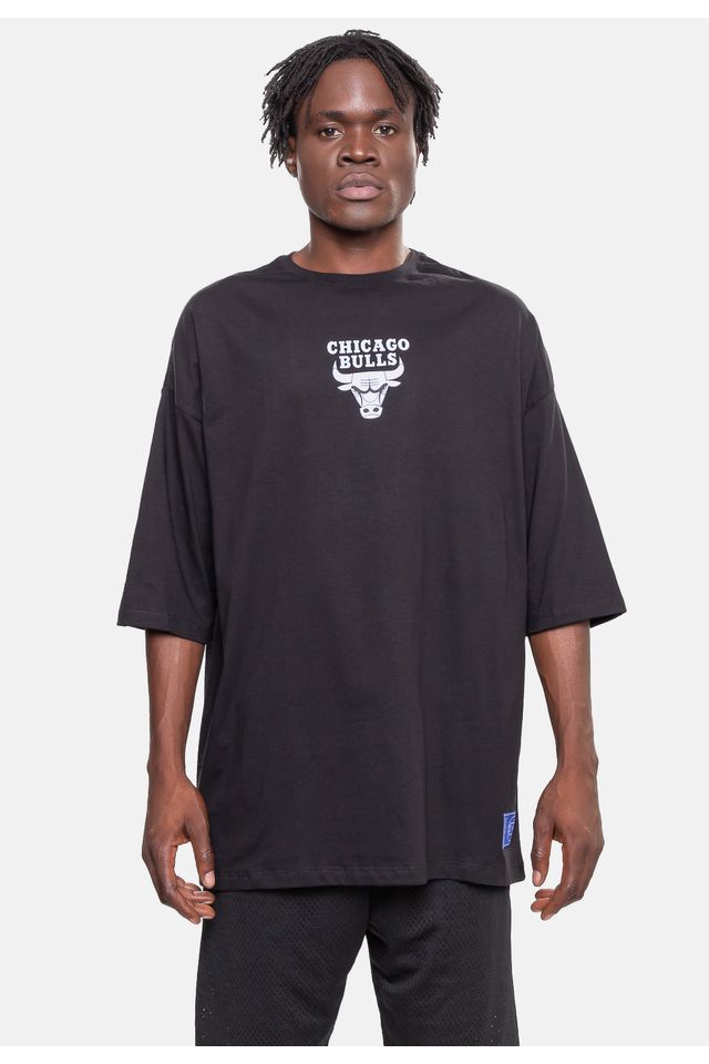 Camiseta-NBA-Oversized-Conference-Chicago-Bulls-Preta