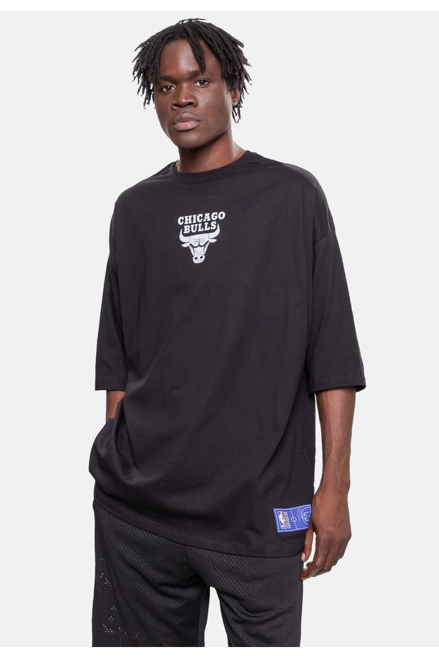 Camiseta-NBA-Oversized-Conference-Chicago-Bulls-Preta