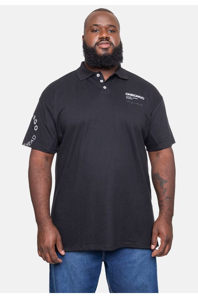 Camisa-Onbongo-Polo-Piquet-Masculina-Plus-Size-Preta