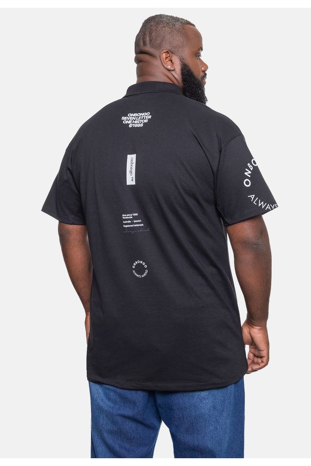Camisa-Onbongo-Polo-Piquet-Masculina-Plus-Size-Preta