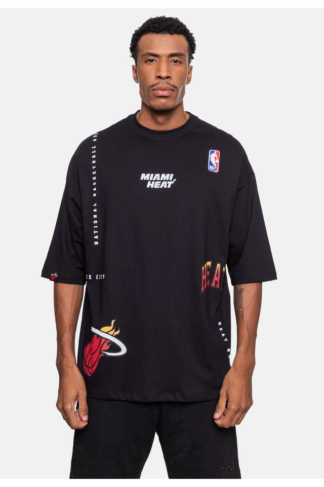 Camiseta-NBA-Oversize-Miami-Heat-Preta