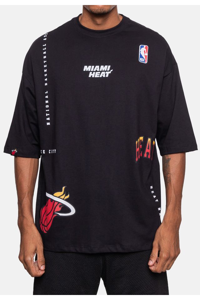Camiseta-NBA-Oversize-Miami-Heat-Preta