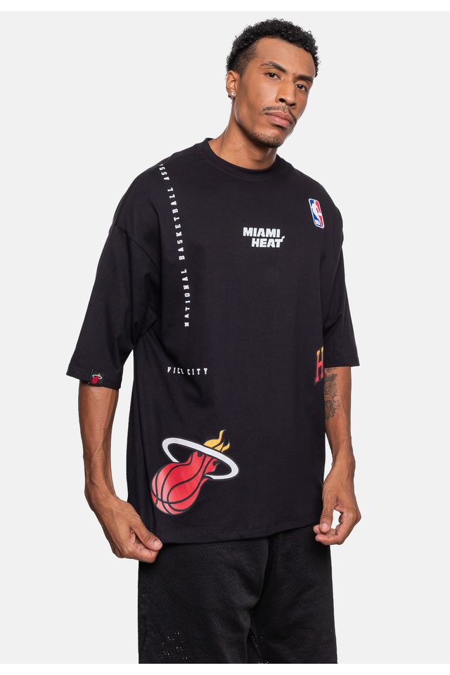 Camiseta-NBA-Oversize-Miami-Heat-Preta