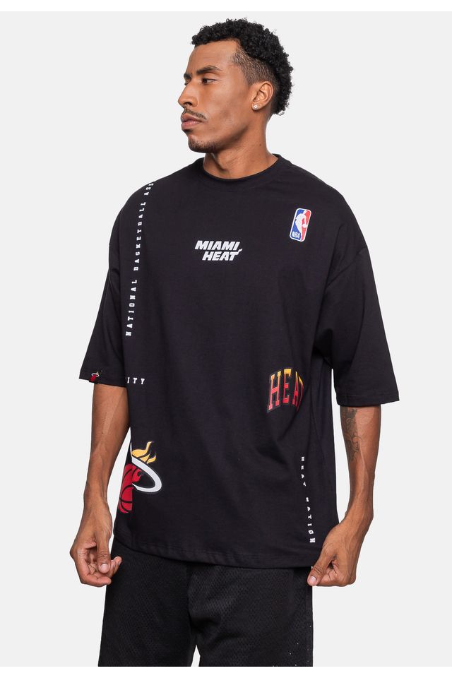 Camiseta-NBA-Oversize-Miami-Heat-Preta