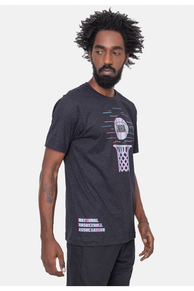 Camiseta-NBA-Basket-Hoop-Preta-Mescla