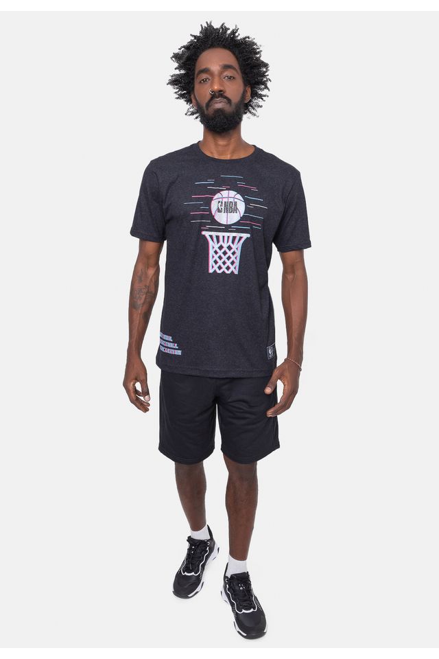 Camiseta-NBA-Basket-Hoop-Preta-Mescla