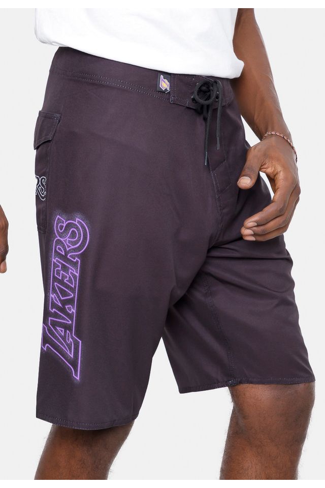 Boardshort-NBA-Blur-Logo-Los-Angeles-Lakers-Preto