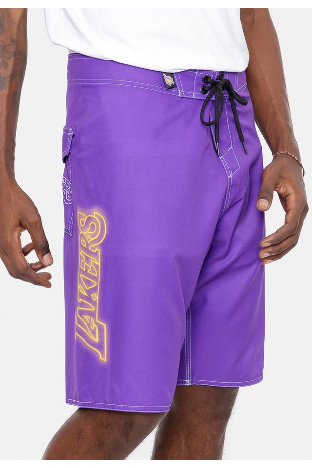 Boardshort-NBA-Blur-Logo-Los-Angeles-Lakers-Roxa