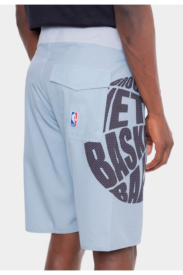 Boardshort-NBA-Basketball-Brooklyn-Nets-Cinza