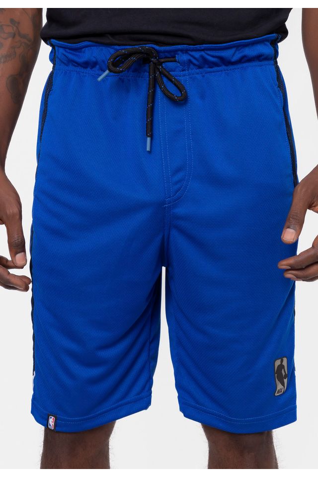 Bermuda-NBA-Sintetica-Silver-Logo-Azul