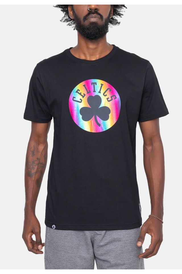 Camiseta-NBA-Rainbow-Logo-Boston-Celtics-Preta