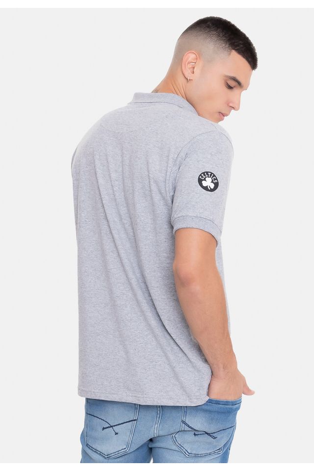 Camisa-Polo-NBA-Rubber-Logo-Boston-Celtics-Cinza-Mescla
