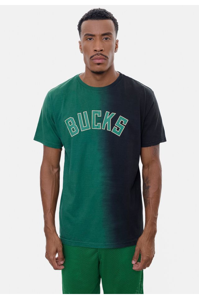 Camiseta-NBA-Gradient-Color-Milwaukee-Bucks-Preta-Com-Verde
