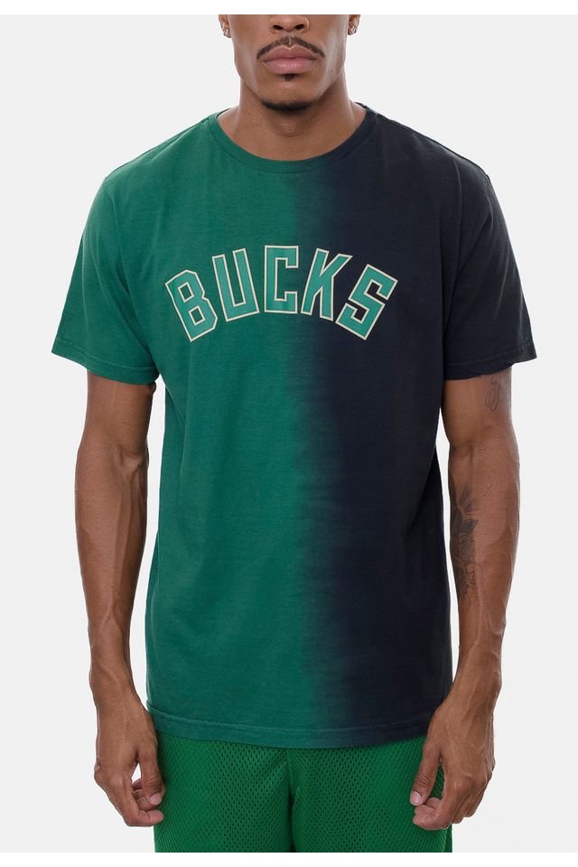 Camiseta-NBA-Gradient-Color-Milwaukee-Bucks-Preta-Com-Verde