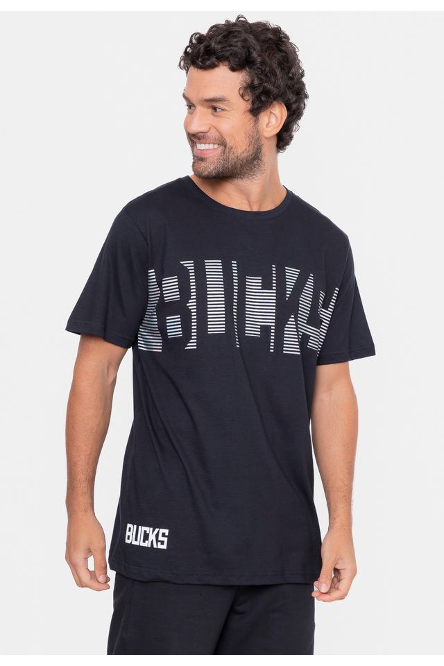Camiseta-NBA-Eletric-Lines-Milwaukee-Bucks-Preta