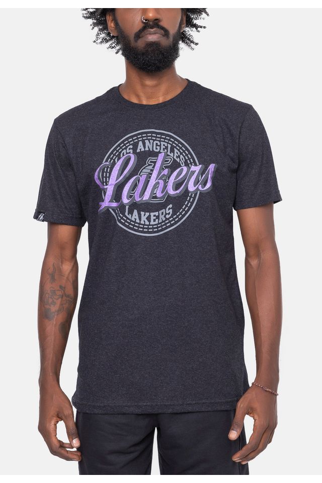 Camiseta-NBA-Metal-Team-Los-Angeles-Lakers-Preta-Mescla