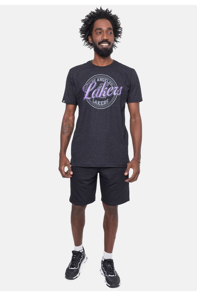 Camiseta-NBA-Metal-Team-Los-Angeles-Lakers-Preta-Mescla