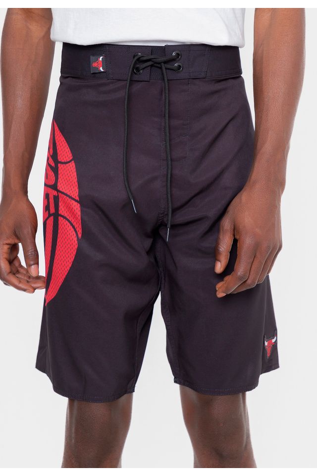 Boardshort-NBA-Basketball-Chicago-Bulls-Preto