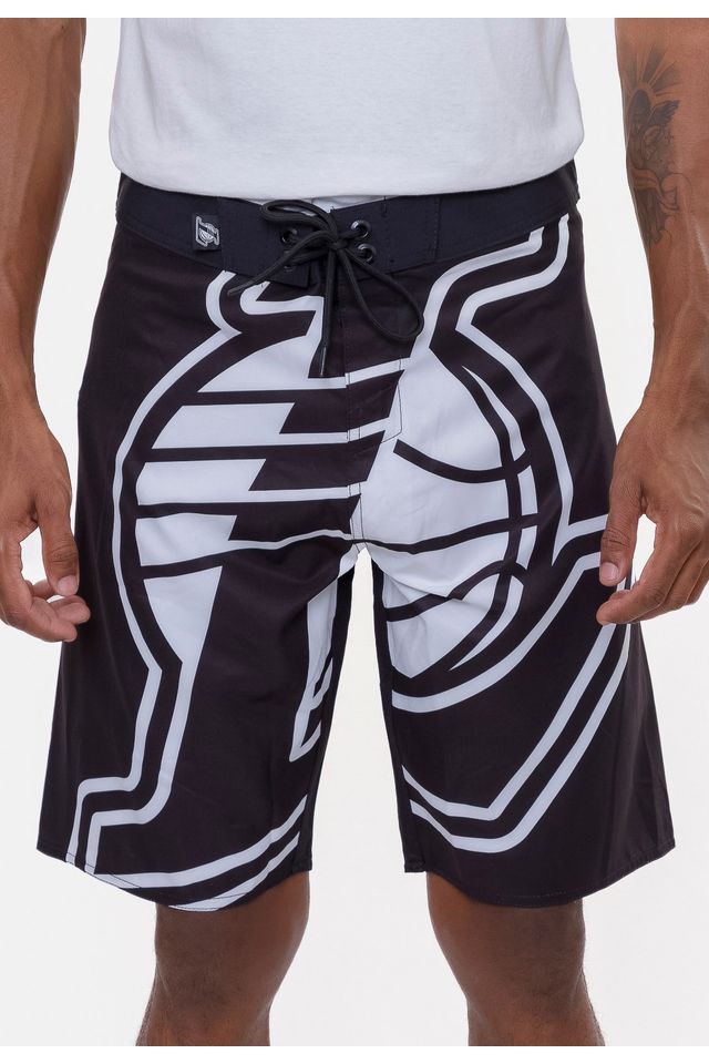 Boardshort-NBA-Maxi-Logo-Los-Angelels-Lakers-Preto