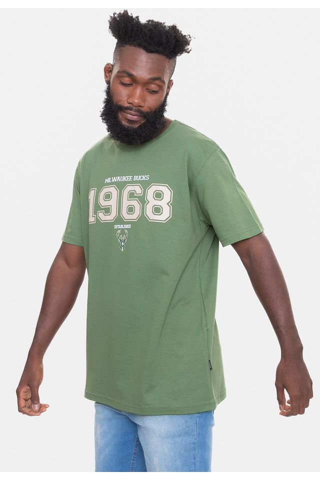 Camiseta-NBA-Founded-In-Milwaukee-Bucks-Verde-Militar