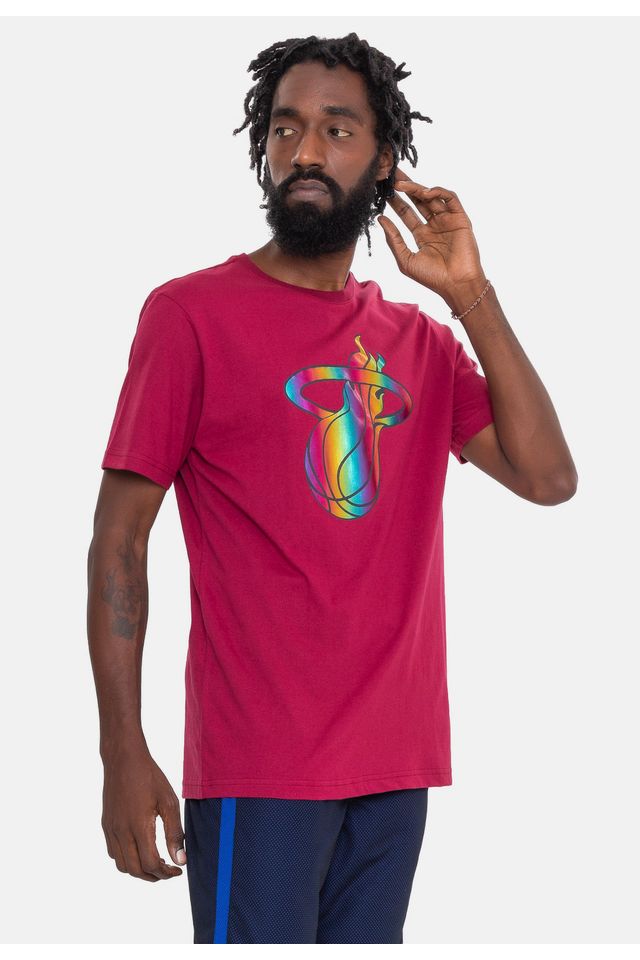 Camiseta-NBA-Rainbow-Logo-Miami-Heat-Vinho
