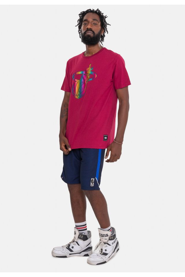 Camiseta-NBA-Rainbow-Logo-Miami-Heat-Vinho