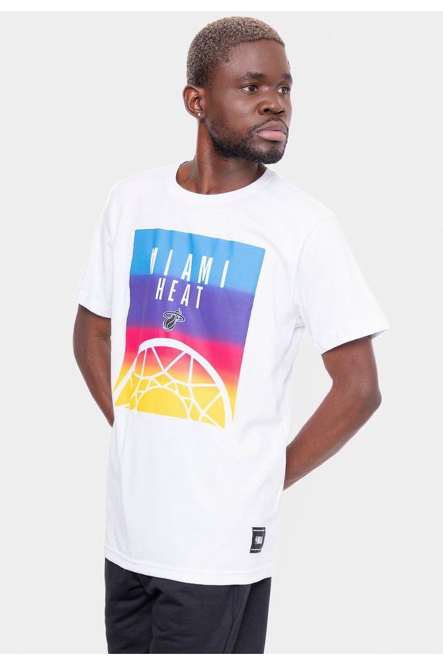 Camiseta-NBA-Sunset-Tema-Miami-Heat-Off-White