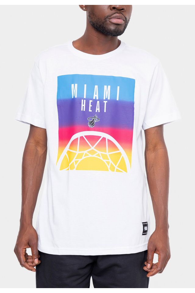 Camiseta-NBA-Sunset-Tema-Miami-Heat-Off-White