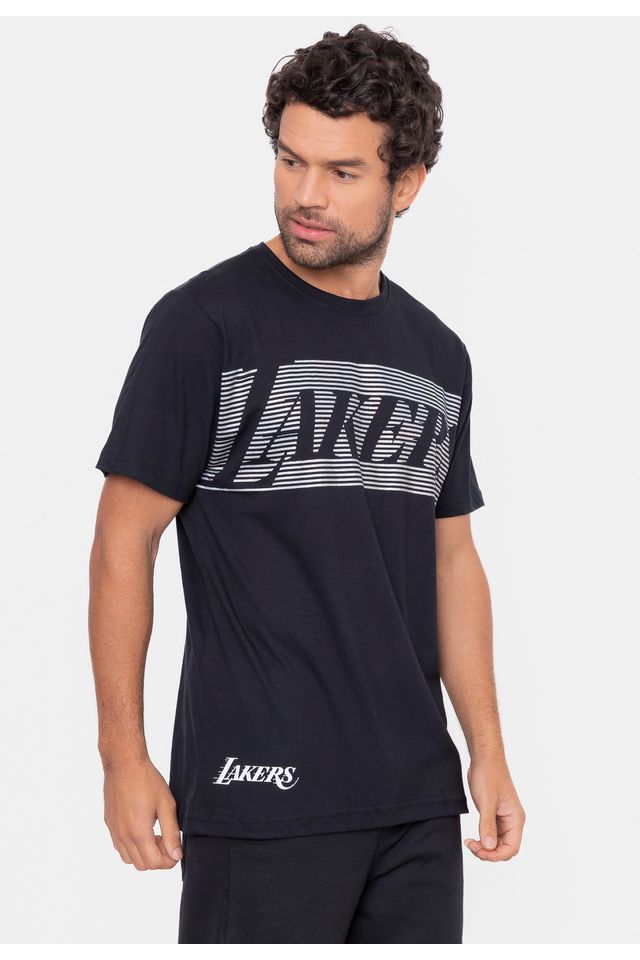 Camiseta-NBA-Eletric-Lines-Los-Angeles-Lakers-Preta