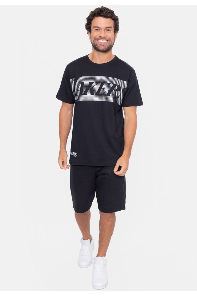 Camiseta-NBA-Eletric-Lines-Los-Angeles-Lakers-Preta