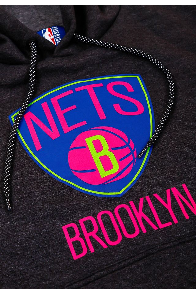 Moletom-NBA-Juvenil-Neon-Colors-Brooklyn-Nets-Grafite-Mescla