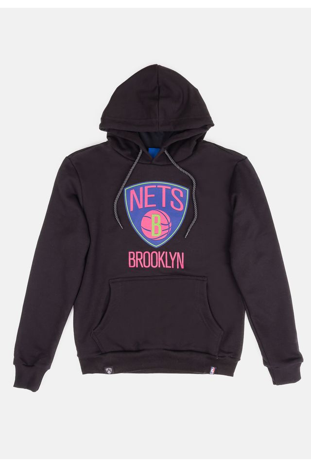 Moletom-NBA-Juvenil-Neon-Colors-Brooklyn-Nets-Preto
