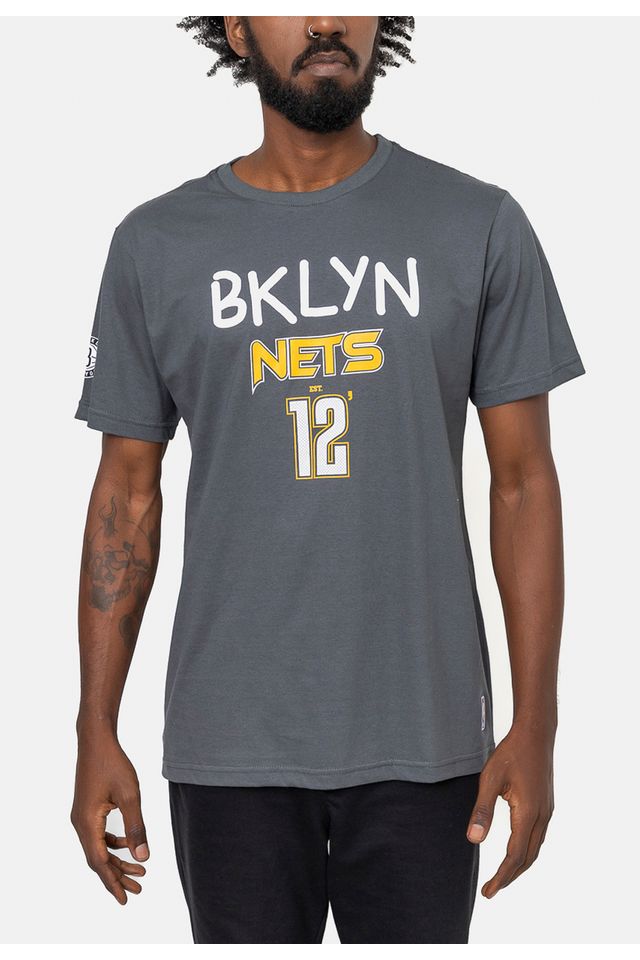 Camiseta-NBA-City-Number-Brooklyn-Nets-Cinza